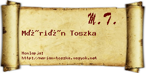 Márián Toszka névjegykártya